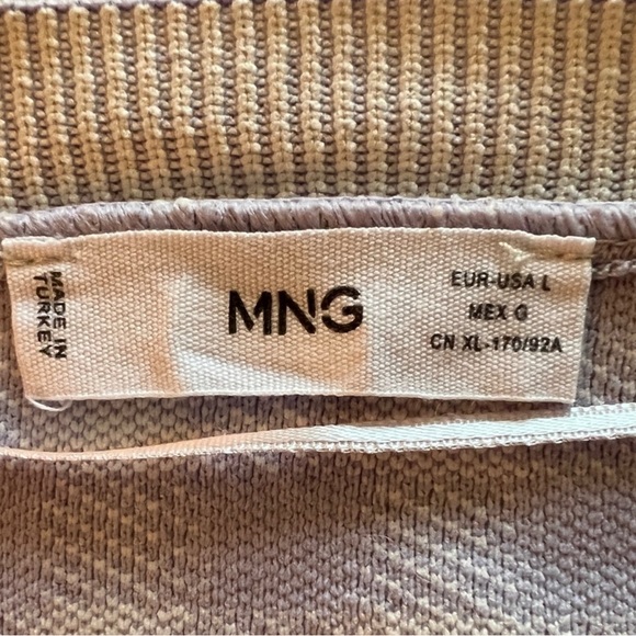 Mango Lilac White Gingham Plaid Cardigan Size L Fits Like S/M Retail $69 - Picture 6 of 11